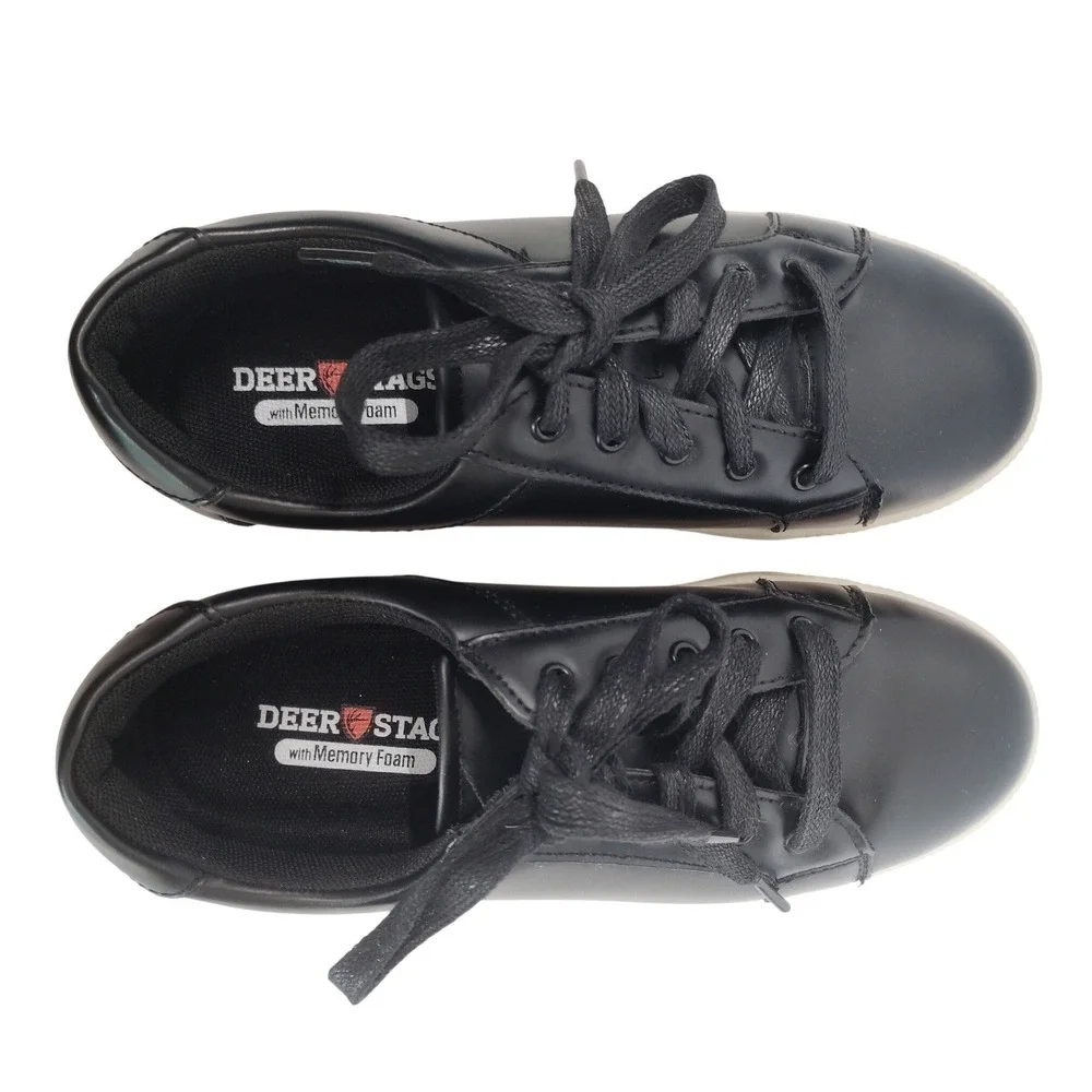 DEERSTAGS‎ KANE Mens Black Simulated Leather Memory Foam Sneakers Size 4M